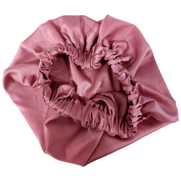 Boneta de par din satin - roz inchis