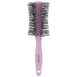 Perie rotunda pentru styling din fibre naturale - roz