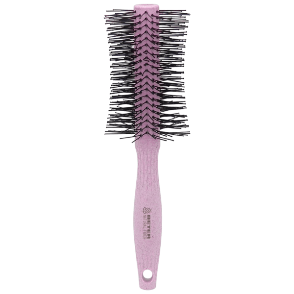 Perie rotunda pentru styling din fibre naturale - roz
