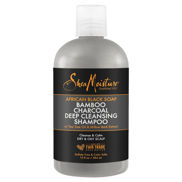Sampon clarifiant Shea Moisture African Black Soap Bamboo Charcoal Deep Cleansing Shampoo 384 ml Sampon clarifiant Shea Moisture African Black Soap Bamboo Charcoal Deep Cleansing Shampoo 384 ml