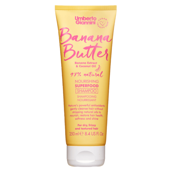 Sampon hranitor pentru parul uscat, frizzy sau texturat Umberto Giannini 250 ml Umberto Giannini Banana Butter Nourishing Superfood Shampoo