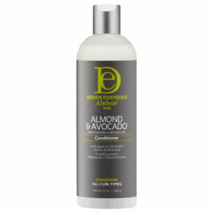 Design Essentials Almond & Avocado Moisturizing & Detangling Conditioner, hidratáló és kigubancoló balzsam 334 g